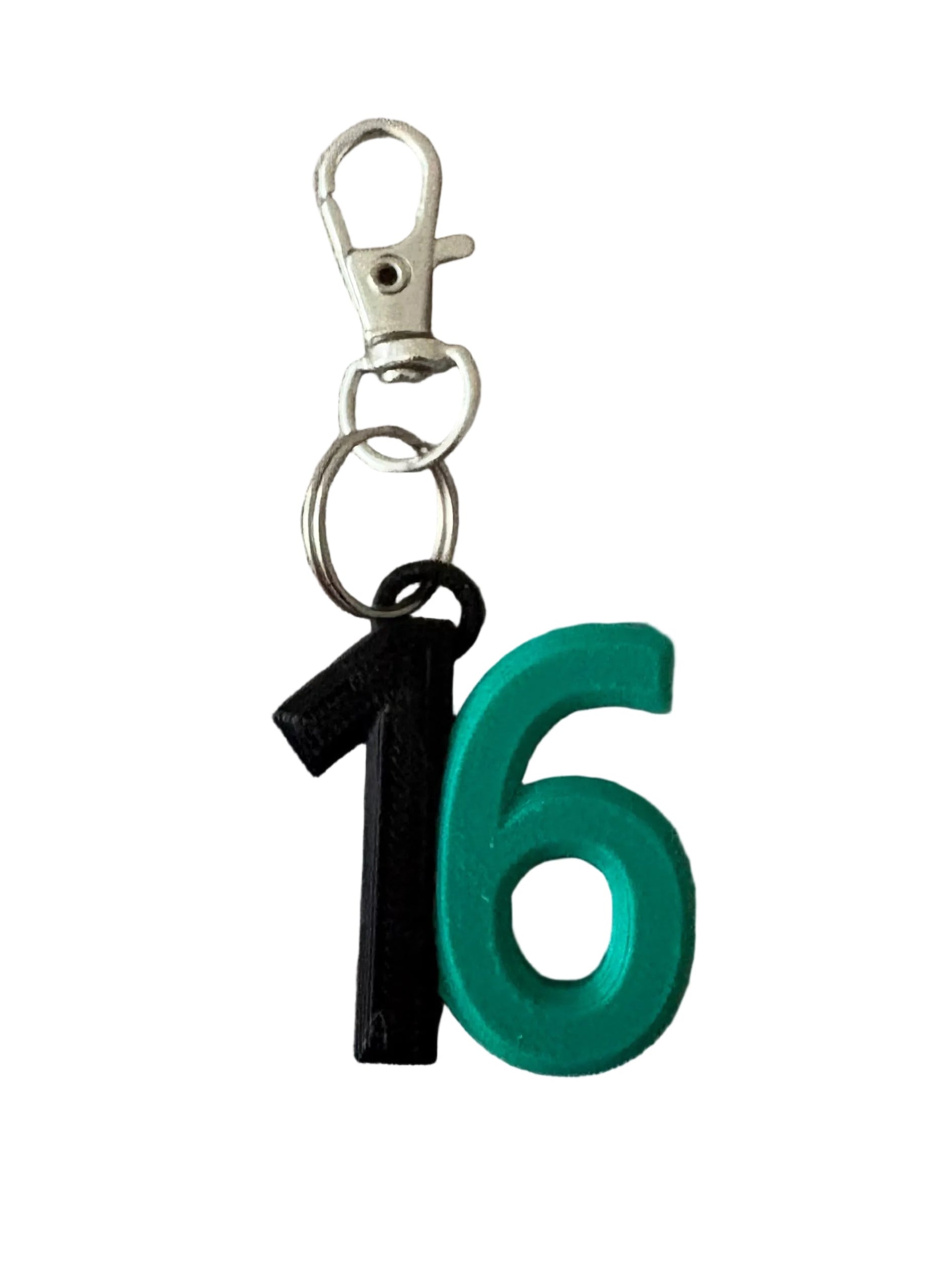 Multicolour Number Keychain