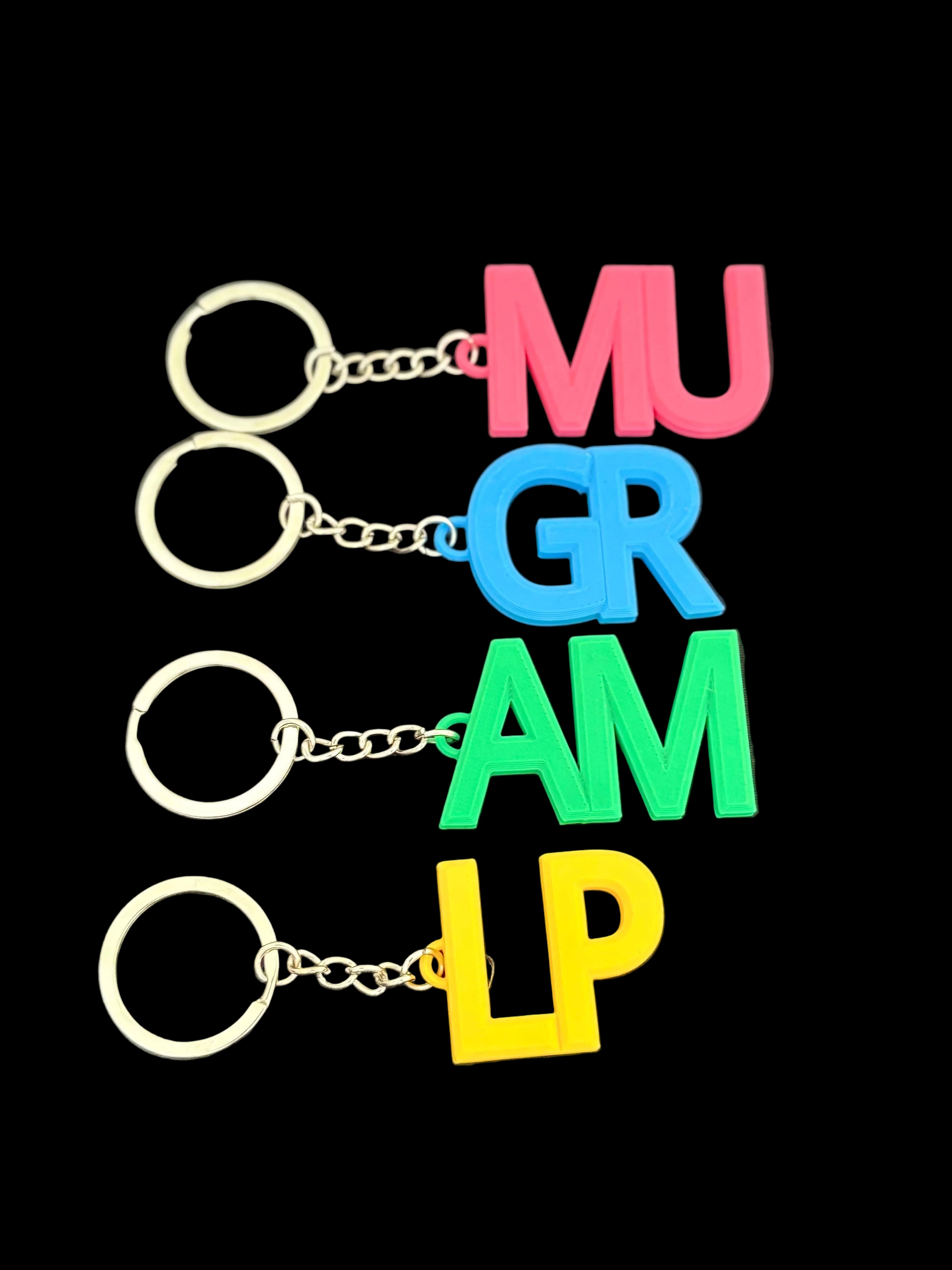 Large Initials Keychain