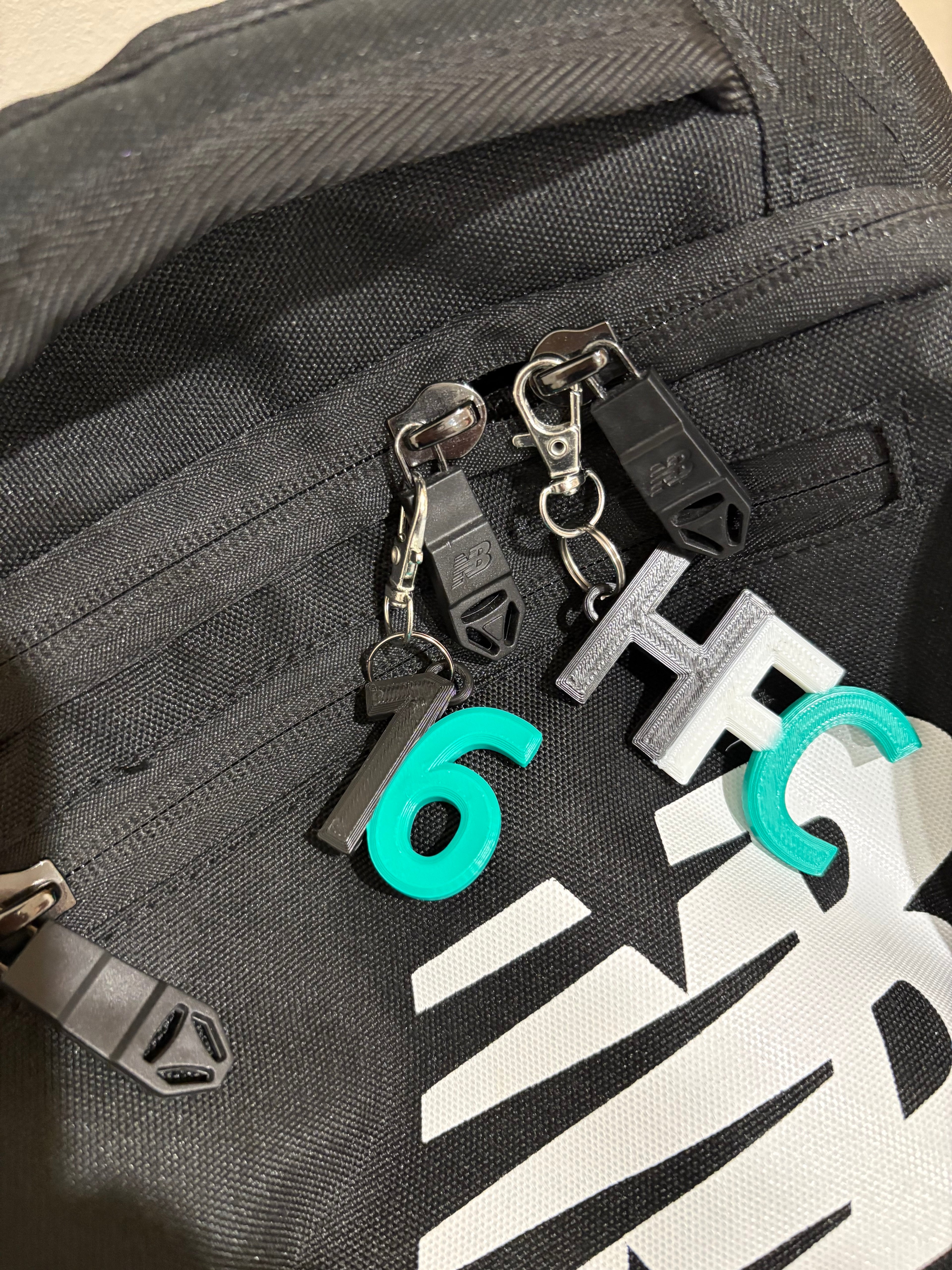 Multicolour Number Keychain